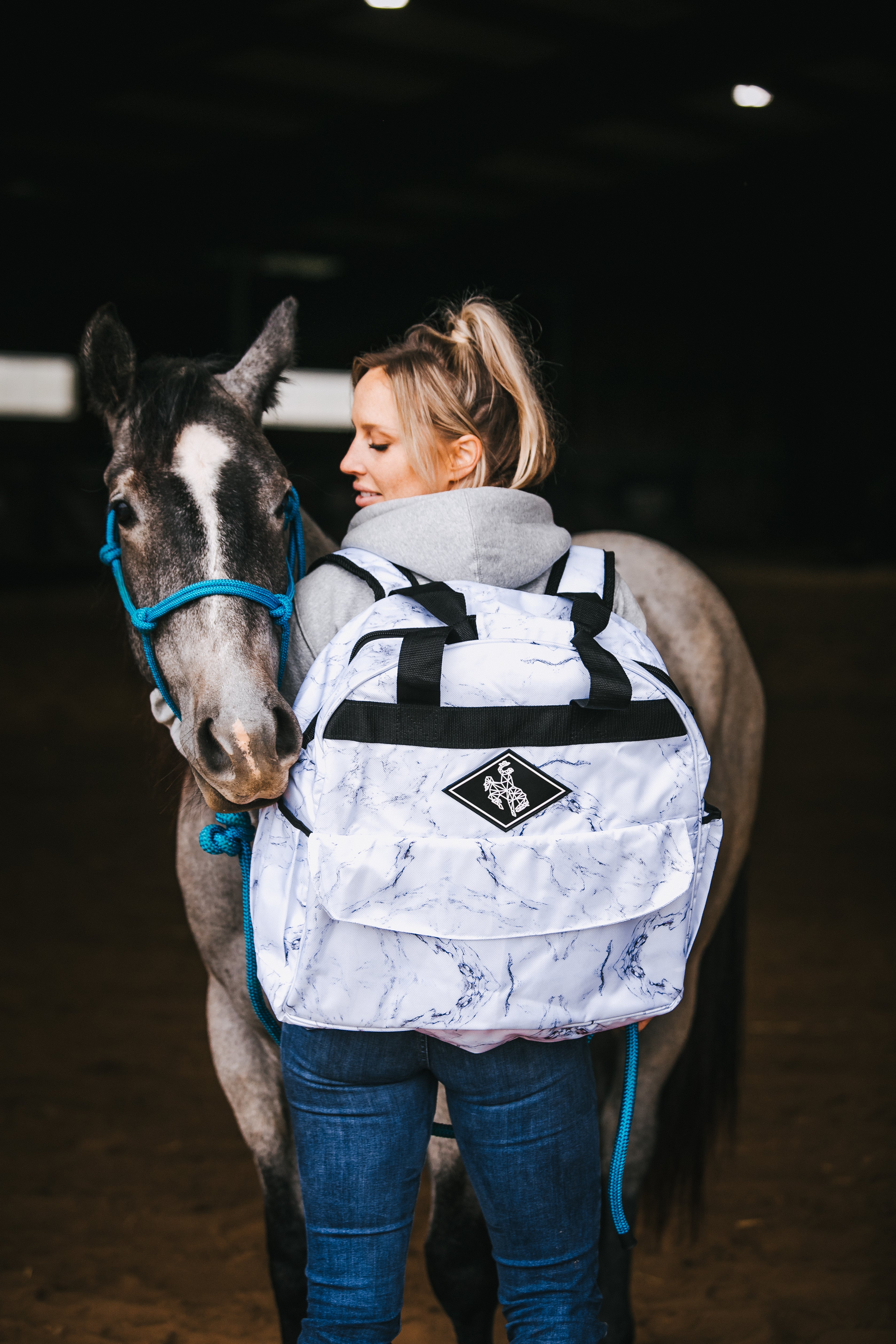 Rope/Gear Backpack - White Marble | Rodeo Rope Bag by 100K Equine ...